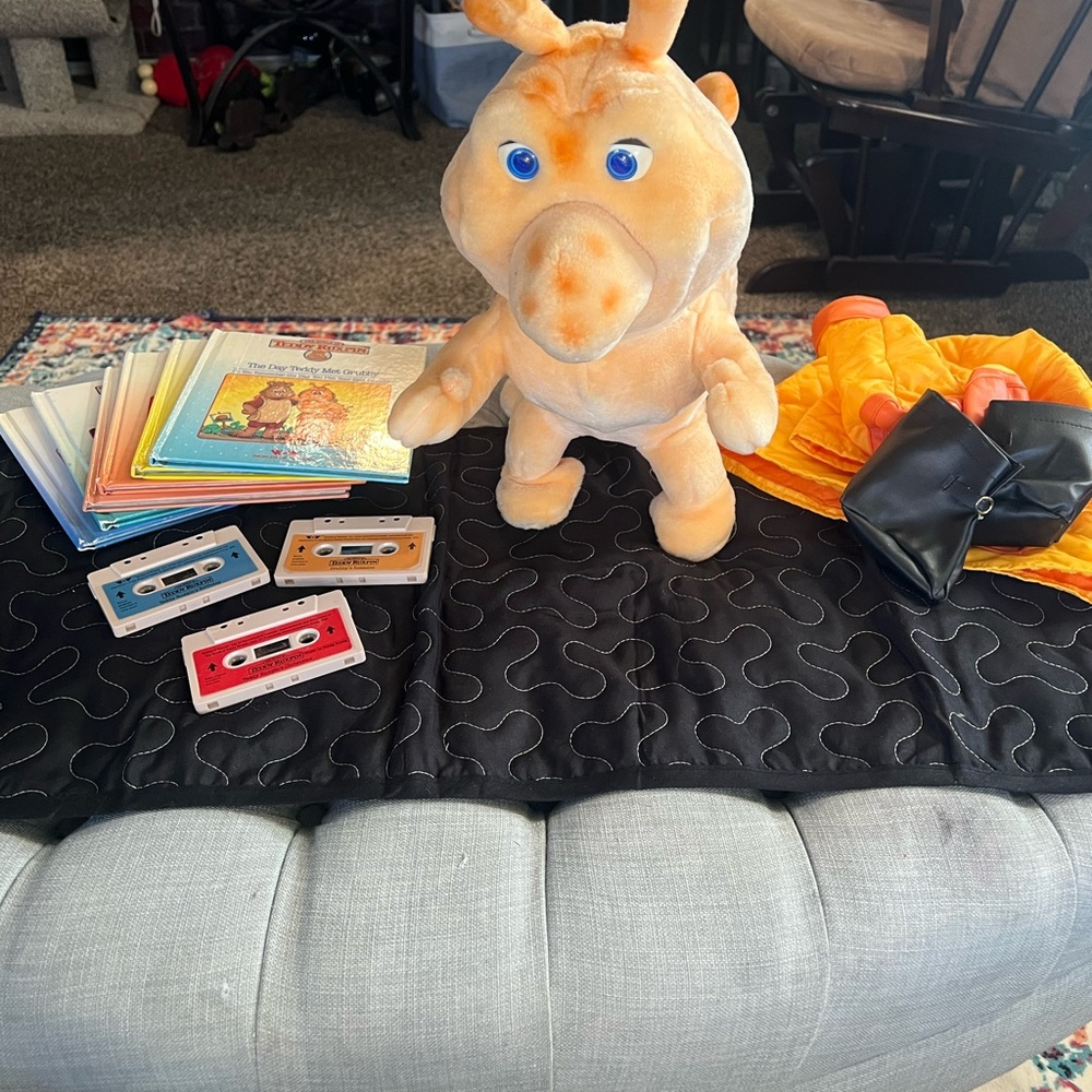 Orange Plush Toy with Blue Eyes
